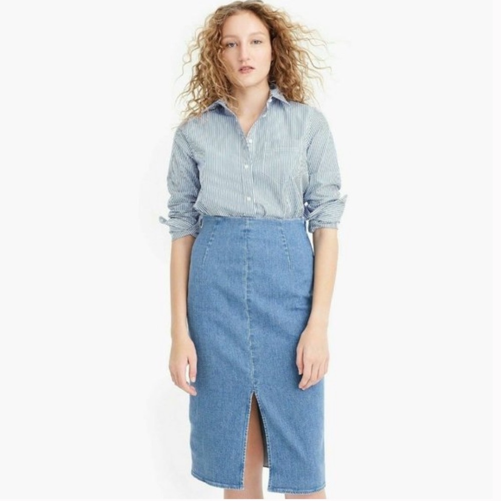 J Crew Denim pencil skirt in frosty sky wash